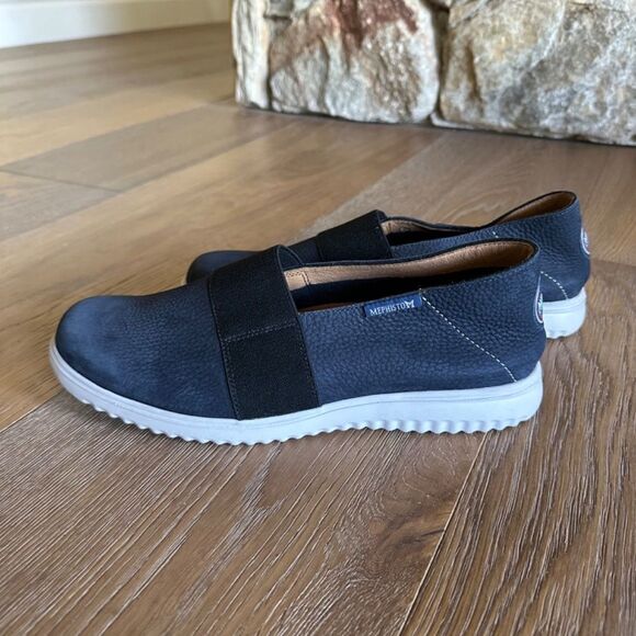 MEPHISTO Tilford Nubuck Slip-On Shoe Navy Comfort Walking Size 8 NEW